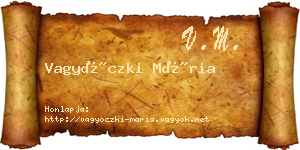 Vagyóczki Mária névjegykártya
